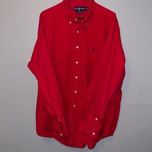 Ralph Lauren men’s red button down long sleeve shirt EUC